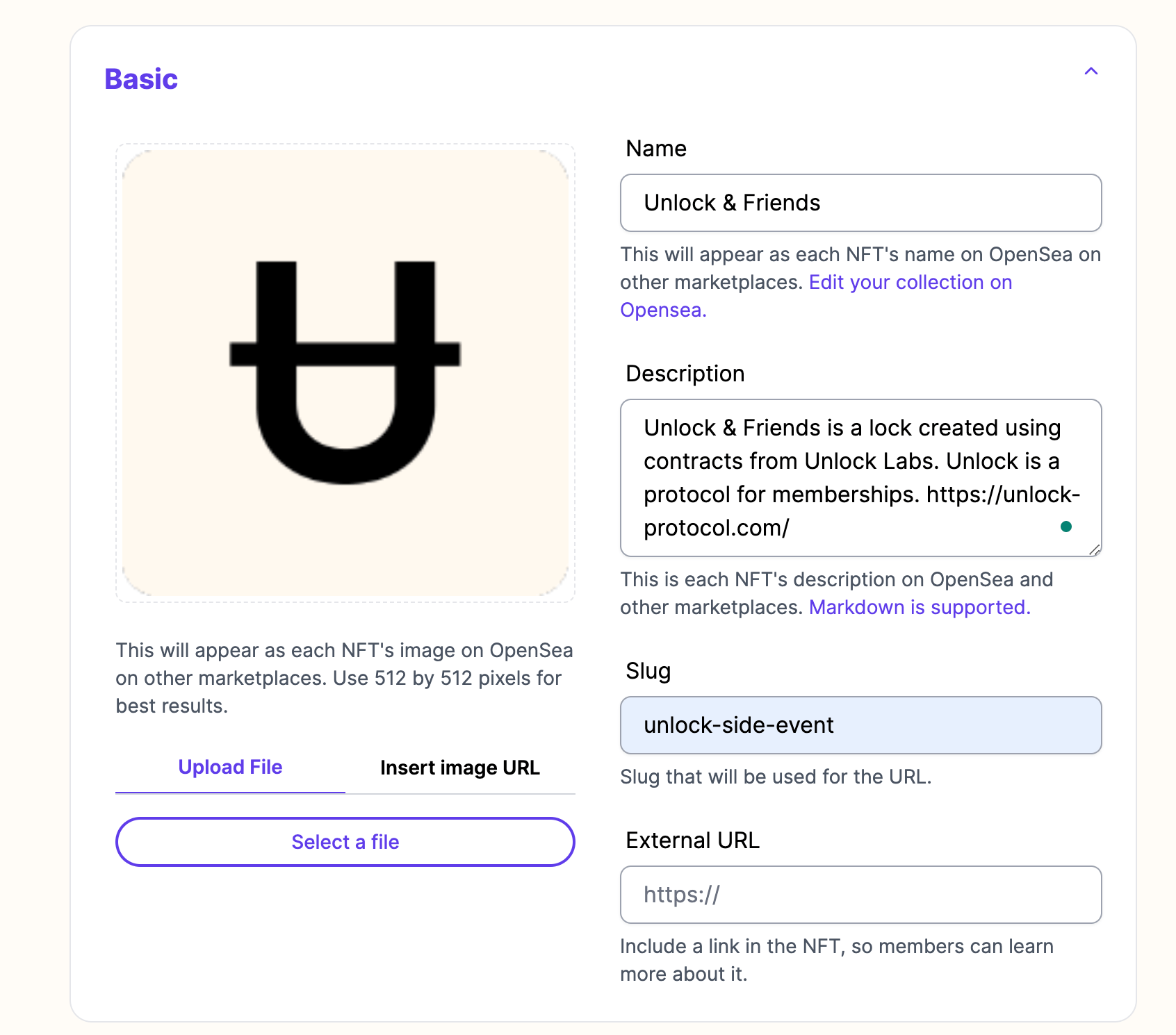 Custom URL slug