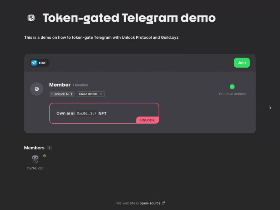 Token-gating Telegram with Unlock Protocol and Guild.xyz!