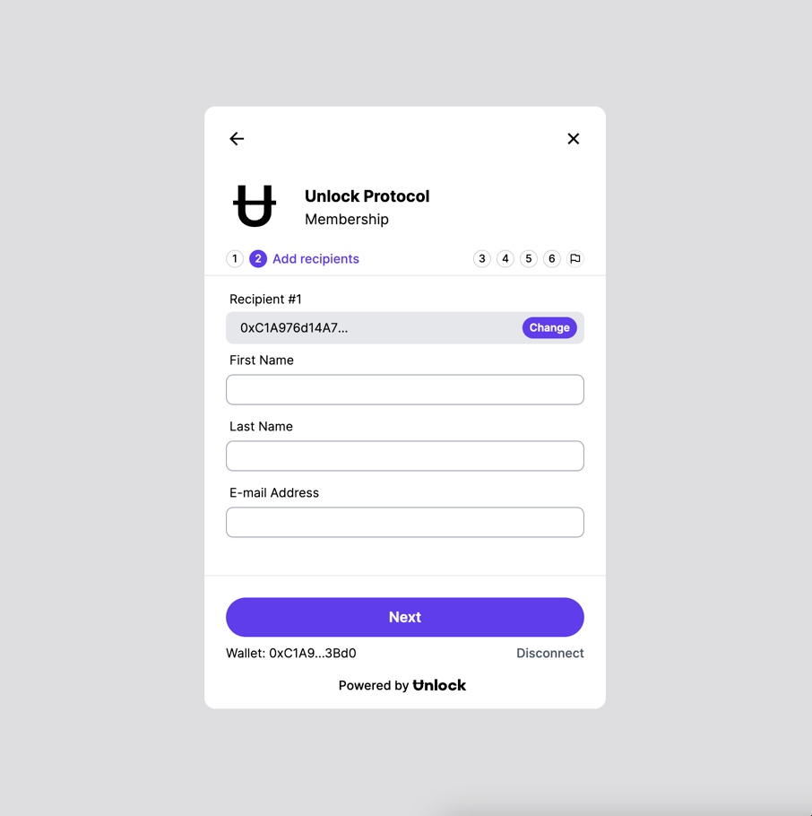 metadata and recipients on checkout