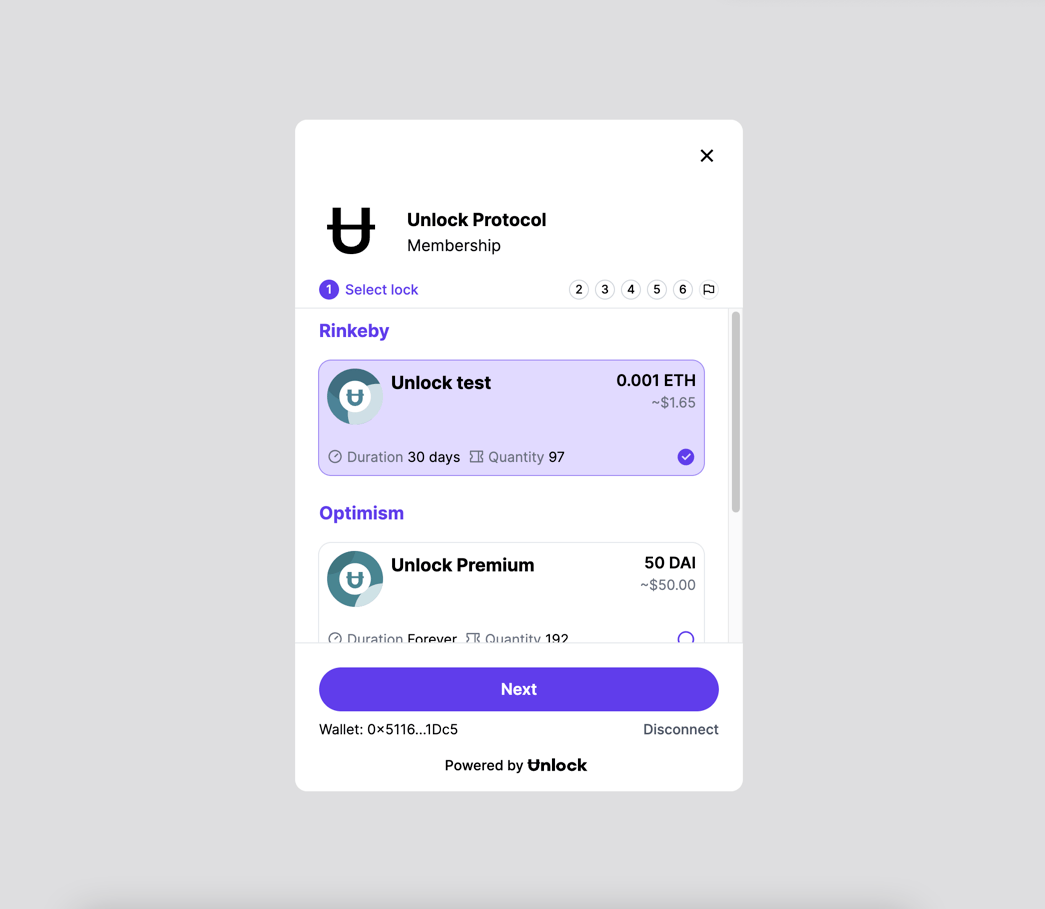 lock selection on checkout