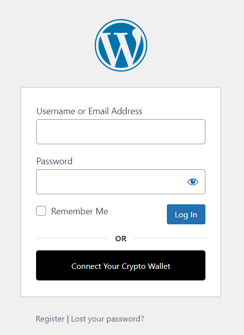 login to wordpress with crypto wallet